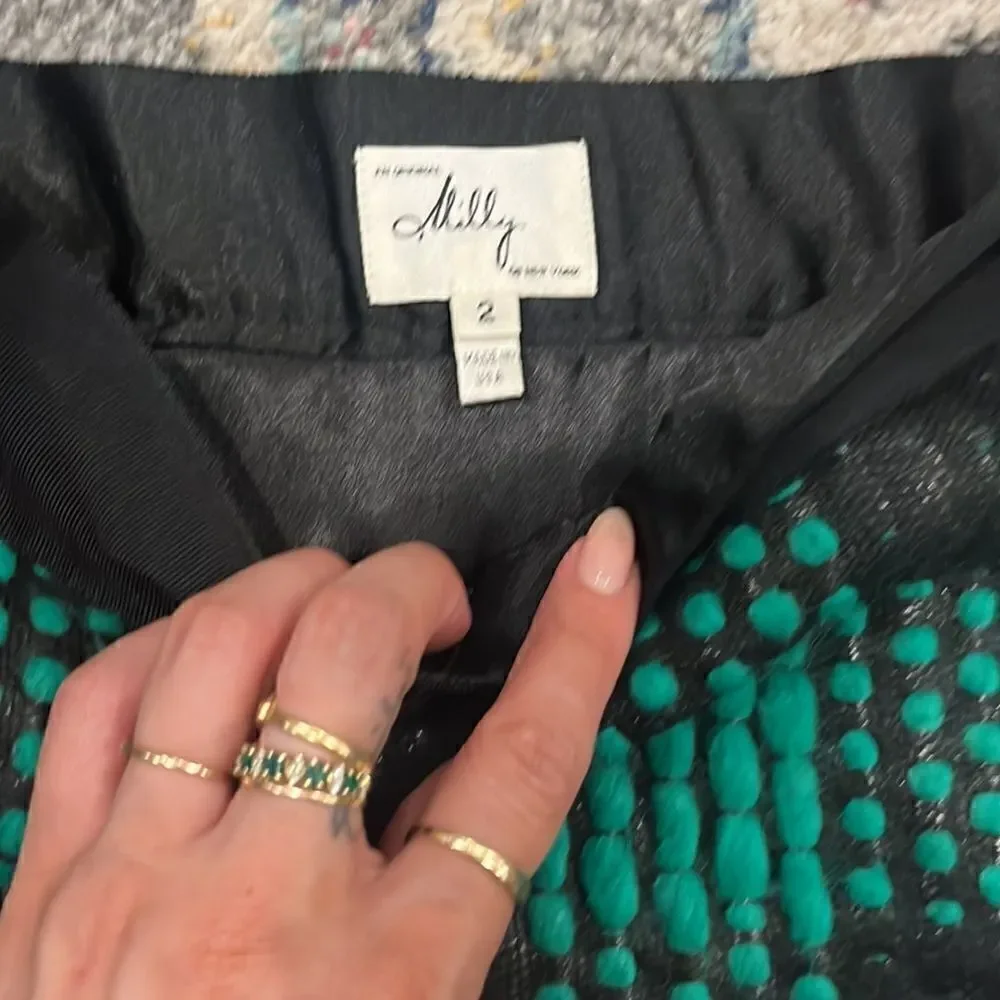 MILLY of New York Plaid Woven Yarn Skirt